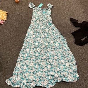 TIARE HAWAII O/S maxi dress with tie up front tastes on string SLIT on sides